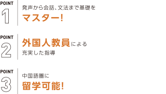 中国語インテンシブ ポイント