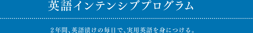 英語インテンシブプログラム ２年間、英語漬けの毎日で、実用英語を身につける。