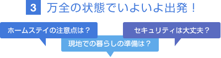 3.万全の状態でいよいよ出発！