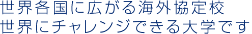 世界各国に広がる海外協定校 世界にチャレンジできる大学です